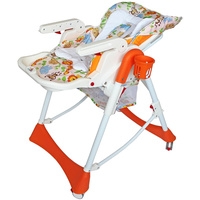 Высокий стульчик ForKiddy Optimum Toys 0-36 (оранжевый, зоопарк)