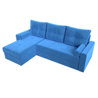 Угловой диван Mio Tesoro Верона лайт левый (велюр, голубой)