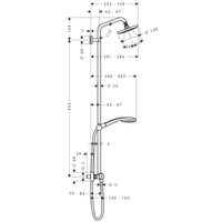 Душевая система  Hansgrohe Croma 100 Showerpipe (27169000)