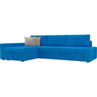 Угловой диван Лига диванов Версаль 105818 (левый, велюр, голубой/бежевый)