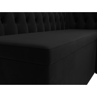 Угловой диван Лига диванов Мирта 262 правый 107601 (микровельвет, черный)