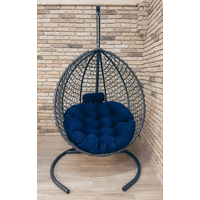 Подвесное кресло Craftmebel Кокон Капля Премиум (черный/синий)