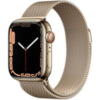 Умные часы Apple Watch Series 7 LTE 41 мм (сталь золото/миланский золотой)