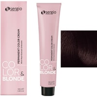 Крем-краска для волос Sergio Professional Color&Blonde 4 caffe коричневый кофе эспрессо