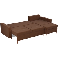 Угловой диван Mebelico Белфаст 59066 (рогожка, коричневый)