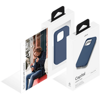 Чехол для телефона uBear Capital Leather для iPhone 15 Pro (темно-синий)