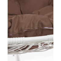 Подвесное кресло M-Group Для двоих 11450105 (белый ротанг/коричневая подушка) в Бобруйске