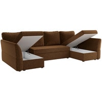 П-образный диван Лига диванов Гесен 29330 (микровельвет, коричневый)