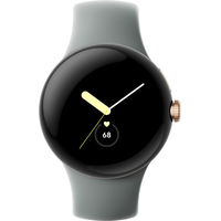 Умные часы Google Pixel Watch LTE (золотистый шампань/ореховый, спортивный силиконовый ремешок)