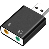 USB аудиоадаптер USBTOP USB Hi-Fi3D 2.1/7.1 (черный, без кабеля)