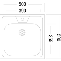 Кухонная мойка Ukinox Стандарт STD500.500 ---4C 0C- (с сифоном)