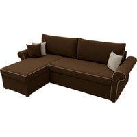 Угловой диван Лига диванов Милфорд 29062 (левый, микровельвет, коричневый)