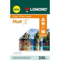 Фотобумага Lomond двухсторонняя матовая А4 250 г/м2 50 л 0102101