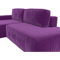 Угловой диван Лига диванов Прага Модерн левый (микровельвет, фиолетовый)