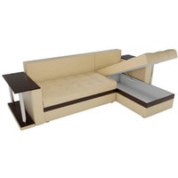 Угловой диван Craftmebel Атланта М угловой 2 стола (боннель, правый, бежевая экокожа)