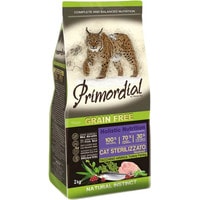 Сухой корм для кошек Primordial GF Adult Sterilized Turkey & Herring (для стерилизованных кошек и кастрированных котов с индейкой и селдью) 2 кг