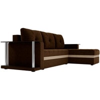 Угловой диван Craftmebel Атланта М угловой 2 стола (нпб, правый, коричневый вельвет)
