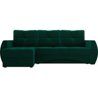 Угловой диван Лига диванов Сатурн 101047 (левый, велюр, зеленый)