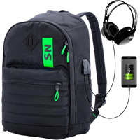 Городской рюкзак SkyName 80-44 (черный/зеленый)
