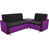 Угловой диван Mebelico Модерн 61166 (правый, черный/фиолетовый)