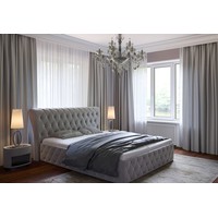 Кровать Bon Mebel Камелия с ПМ 160x200 (стразы/велюр серый)