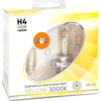 Галогенная лампа SVS H4 60/55W+W5W Yellow 3000K 2+2шт