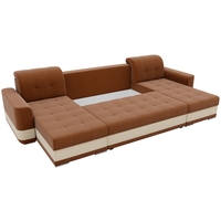 П-образный диван Лига диванов Честер П-образный 100092 (коричневый/бежевый)