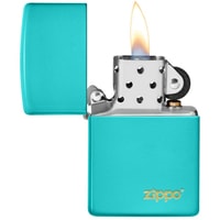 Зажигалка Zippo Classic Flat Turquoise Zippo Logo 49454ZL