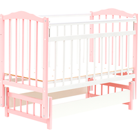 Классическая детская кроватка Bambini М.01.10.11 (белый/розовый)