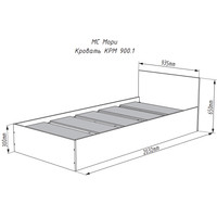 Кровать ДСВ Мори КРМ 900.1 (графит)