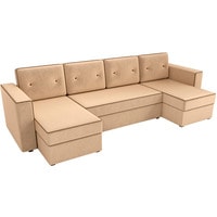 П-образный диван Лига диванов Принстон 31642 (микровельвет, бежевый)