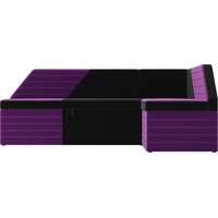 Угловой диван Mebelico Дуглас 106912 (левый, черный/фиолетовый)
