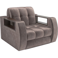 Кресло-кровать Мебель-АРС Барон №3 (бархат, серо-шоколадный Star Velvet 60 Cofee)