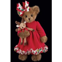 Классическая игрушка Bearington Мишка в красном платье и с олененком (36 см) [173176]