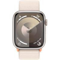 Умные часы Apple Watch Series 9 45 мм (алюминиевый корпус, звездный свет/звездный свет, нейлоновый ремешок)