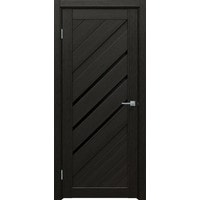 Межкомнатная дверь Triadoors Luxury 572 ПО 60x190 (темный орех/лакобель черный)