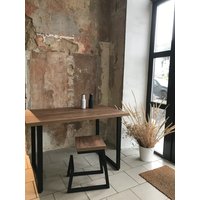 Кухонный стол Millwood Лофт Ницца Light 160 (36 мм, табачный крафт/черный)