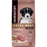 Сухой корм для собак Мираторг Extra Meat с телятиной для щенков средних пород 10 кг