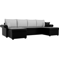 П-образный диван Лига диванов Милфорд 31583 (экокожа, черный/белый)