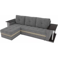 Угловой диван Лига диванов Атланта М 2 стола 100126 (левый, рогожка, серый)
