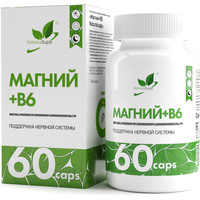 Витамины, минералы NaturalSupp Магний + В6 (Magnesium + B6), 60 капсул