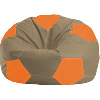 Кресло-мешок Flagman Мяч М1.1-90 (бежевый темный/оранжевый)
