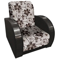 Интерьерное кресло Асмана Антуан-1 (рогожка цветок крупный коричневый/кожзам кор.)