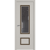 Межкомнатная дверь ProfilDoors 69SMK (галька матовый, стекло серое, золотая патина)