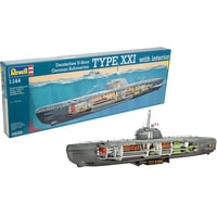 Сборная модель Revell 05078 Deutsches U-Boot Typ XXI mit Interieur