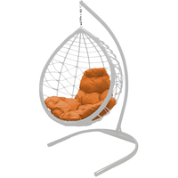 Подвесное кресло M-Group Капля Лори 11530107 (белый ротанг/оранжевая подушка)