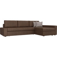 Угловой диван Лига диванов Версаль 29476 (правый, рогожка, коричневый)
