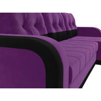 Угловой диван Лига диванов Марсель 29543 (левый, микровельвет, фиолетовый/черный)