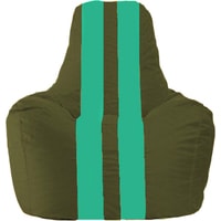 Кресло-мешок Flagman Спортинг С1.1-58 (тёмно-оливковый/бирюзовый)