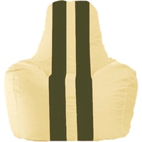 Кресло-мешок Flagman Спортинг С1.1-135 (светло-бежевый/тёмно-оливковый)